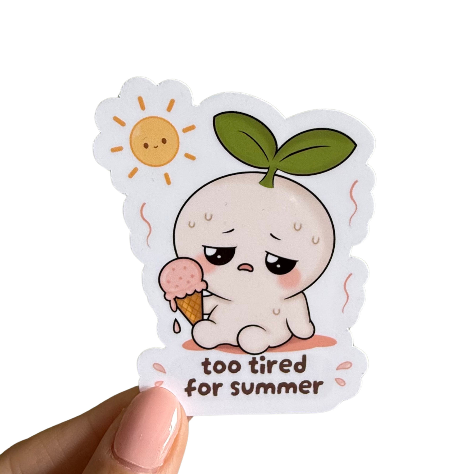 Too Tired for Summer – Vinyl Sticker