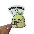 Social Battery 3 % – Vinyl Sticker