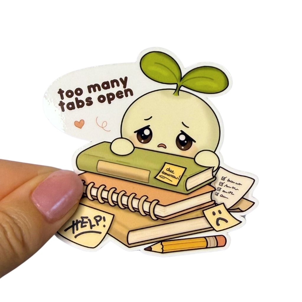 Too Many Tabs Open – Vinyl Sticker