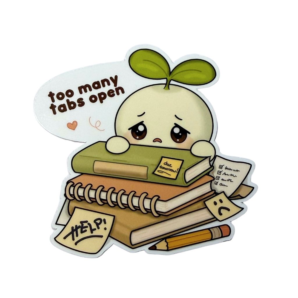 Too Many Tabs Open – Vinyl Sticker
