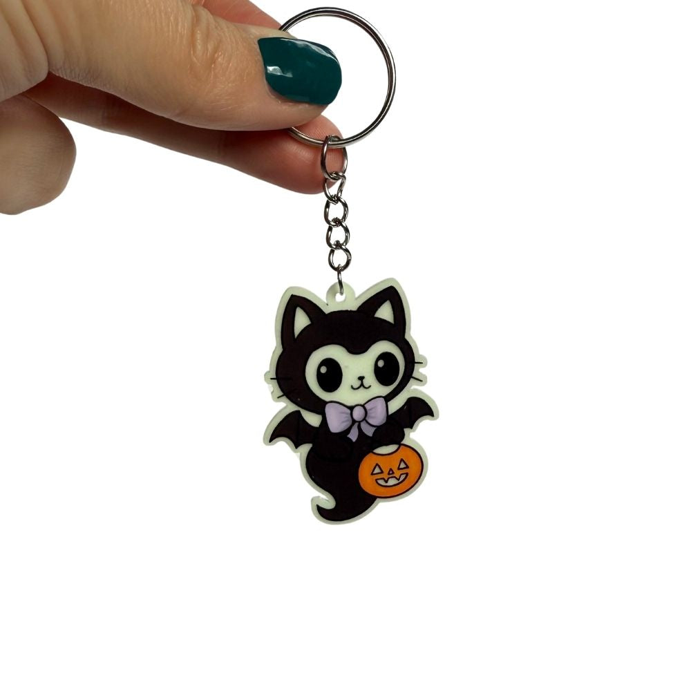 Ghost Cat Keychain (Glow in the dark)